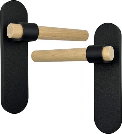 Home 3D® - Deurklink Zwart - Deurbeslag met Schild - Modern Design - voor Binnendeuren - Complete set - Ontworpen en Gemaakt in Nederland