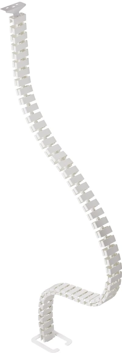 CAVO Kabelmanagement verticale witte kabelgoot met 52 segmenten voor bureauhoogtes tot 1400 mm