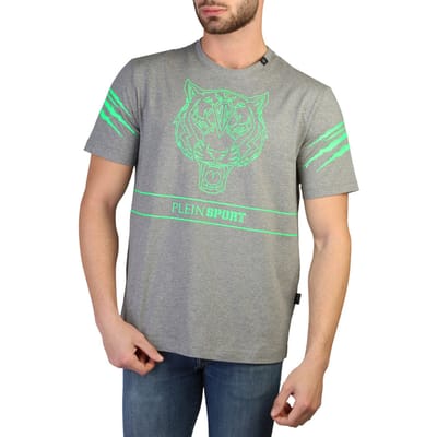 Plein Sport Grijze Katoenen Heren T-Shirt