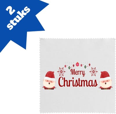 Akyol - kerst merry christmas kerstman brillendoekjes - Kerstmis - kerst beker - winter - kerst - christmas - kerst cadeau - 17,8 bij 17,8 cm - 2 stuks