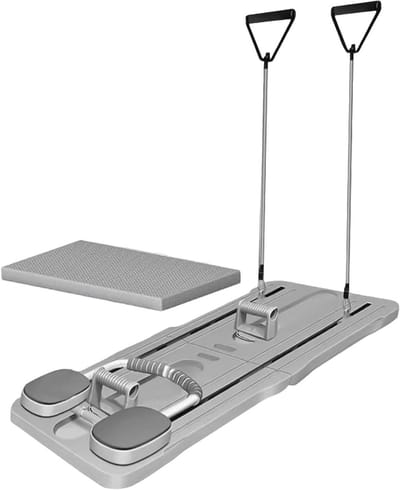 Ab Roller Board - Buiktrainer Pilatesbord - Kracht Training - Automatische Rebound - 105x40cm - Grijs