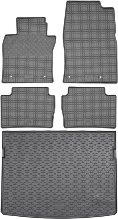 Max-Dywanik Rigum Serie - Auto Vloermatten en Kofferbakmat - Voor Mazda CX-30 SUV - Zwart - Milieuvriendelijk