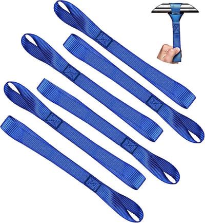 Set van 6 Zachte Spanbanden Lusbevestiging Blauw voor ATV, Motorfiets, Scooter en Tuinapparatuur