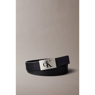 Calvin Klein Ssnl Mono Plaque 35mm Belt Black/pewter Taglia: 90 | Cinture Outlet | Uomo | Nero