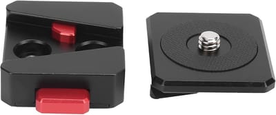 Snelle Ontgrendelingsplaat - Camera Statief Adapter - Apparatuur Bevestigen - V-Lock Systeem Compatibel - 9.7 x 7.6 cm - Zwart