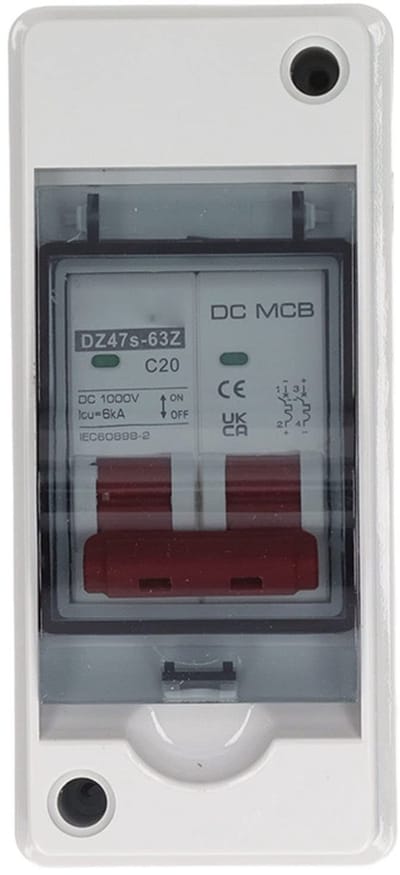 Waterdichte DC scheidingsschakelaar 20A voor zonne-energie systemen - IP65 overspanningsbeveiliging