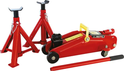 Carpoint Garagekrik & assteunen - Maximaal belastbaar tot 2000kg – Verrijdbaar – 360° draaibaar – 3 hoogtes - 277mm, 322mm of 366mm - Hydraulisch – Stevig – Praktisch