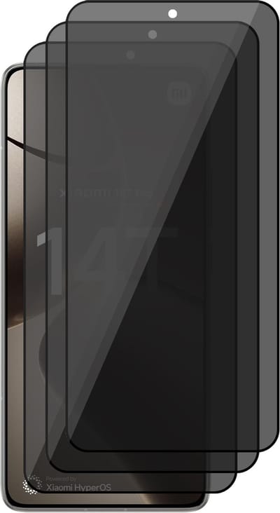 Privacy Screenprotector geschikt voor Xiaomi 14T / 14T Pro - 3x Volledig Dekkend Glas Screen Protector