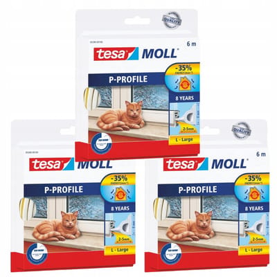 Tesa tesamoll Serie - P-Profiel Zelfklevende Raamisolatie - 6m x 9mm - Wit