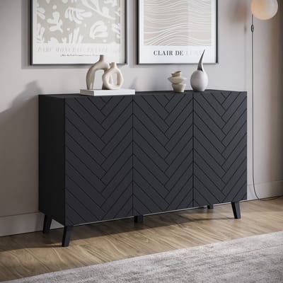 Meubella - Dressoir Pulse 3 - Zwart - 120 cm