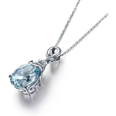 POMOiii Natuurlijke Karaat Zeeblauw Treasur Diamant Ingelegde Kleur Hanger Voor Vrouwen Charm Wedding Engagement Fijne Sieraden Nieuwe Trendy white