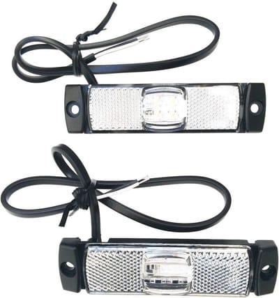 Set van 2 LED Zijmarkeringslampen Wit Universeel 12V 24V voor Vrachtwagen en Aanhanger