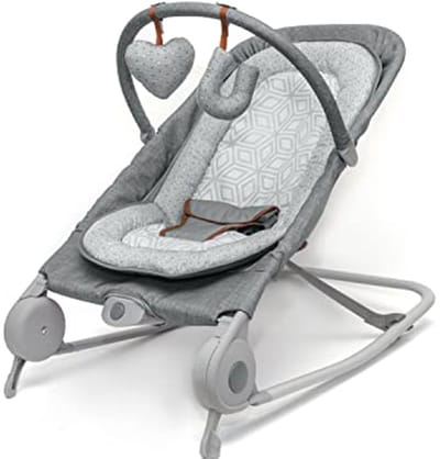 Comfortabele 2-in-1 wip en schommel voor baby's met rustgevende trillingen en afneembaar speelgoed