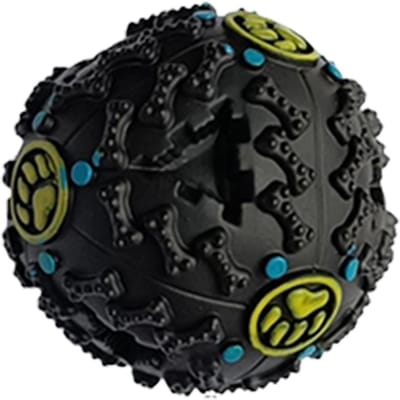 Honden Puzzelbal - Voerbal Lekbal - Interactief Spelen - Stimuleert Natuurlijke Gedrag - 9.5 cm Diameter - Zwart