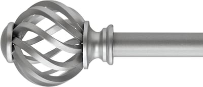 Verstelbare gordijnroede, zilver, instelbare lengte met kapknoppen en houders, voor eetkamer, slaapkamer, 70-235 cm