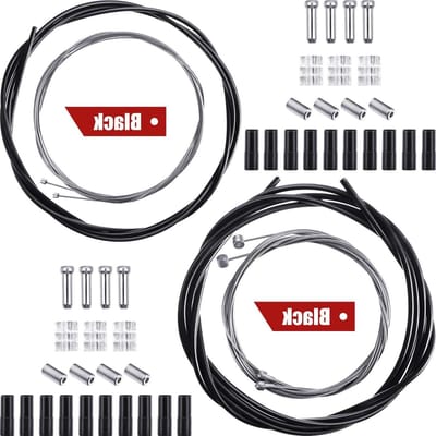 Complete Set van Versnellings- en Remkabels voor Fietsen, Mountainbikes en Racefietsen - Zwart, Ideaal voor Onderhoud en Reparatie