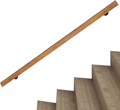 Houten Trapleuning - Veiligheidshandvat - Trappen Lopen - Stevige Grenenhouten Constructie - Diverse Maten - Natuurlijk Hout