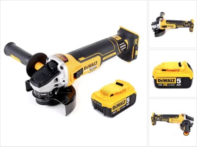 DeWalt DCG 405 N accu haakse slijper 18V 125mm borstelloos + 1x accu 5.0Ah - zonder lader