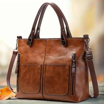 Damestas Mode Klassieke Stijl Crossbody Handtas Retro PU Leer Schouder- en Portemonnee Casual Tas Dagelijks brown