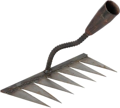 Onkruidhark Gereedschap - Tuin Hark - Gazon Onderhoud - Stevig Staal - 15 cm Breed - Zwart