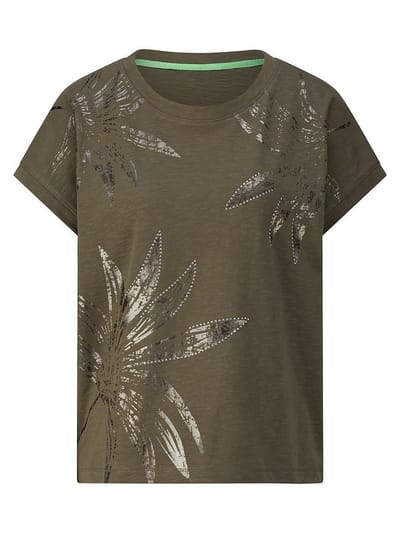 Shirt ronde hals Van Peter Hahn groen