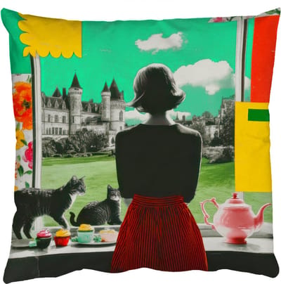 Sierkussens - Kussentjes Woonkamer - 50x50 cm - Vrouw - Keuken - Katten - Doorkijk