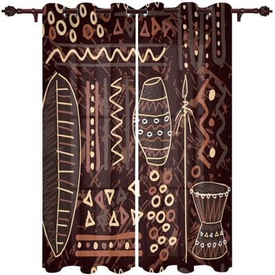Moderne Raamgordijnen Afrikaanse Stijl Luxe Mode Gordijnen voor Woonkamer Slaapkamer Keuken Drapes 135W x 60H(cm) x1