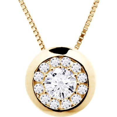 Collar Diamonds 0,25 Cts Serti Illusion Yellow Gold 18k