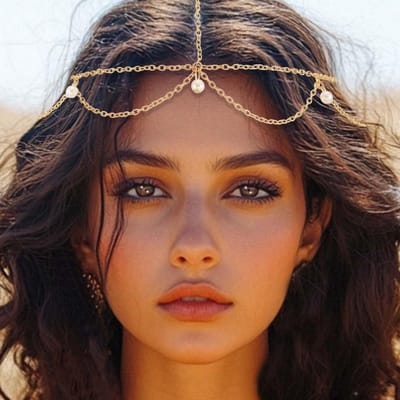 Modieuze Boho Hoofdketting Dames en Meisjes - Verstelbaar Strand Haar Accessoire