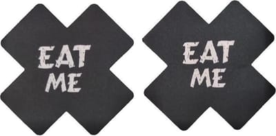 Nipple Sticker Zwart Eat Me - Tepel Plakker - Eet Mij - Tepelsticker - Tepelstickers | Multipack Tepelplakkers | Tepel cover | Nipple covers | Tepelbedekkers