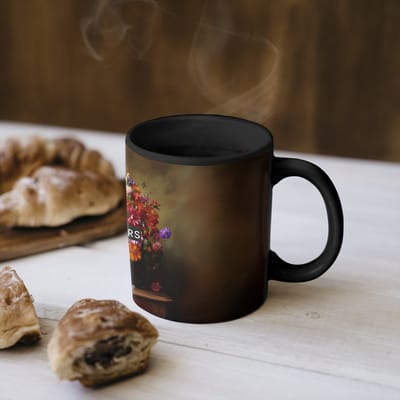 Magische Mok - Foto op Warmte Mokken - Koffiemok - Kleur - Bloemen - Vintage - Bloemenvaas - Magic Mok - Beker - 350 ML - Theemok