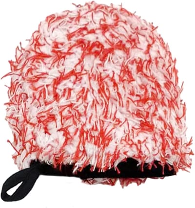 Reinigingshandschoen Auto - Washandjes Microvezel - Voertuig Onderhoud - Krasvrije Reiniging - 2 Stuks - Rood Wit