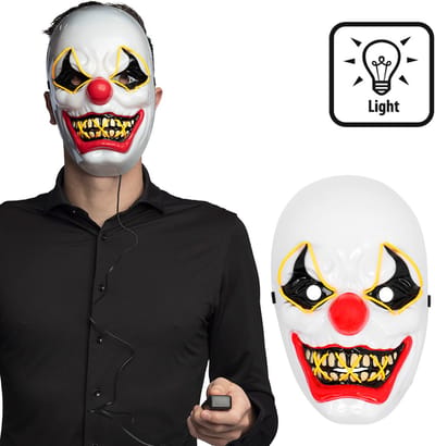 Boland - LED masker Killer clown - Volwassenen - Clown - Halloween en Horror- Clowns en Circus