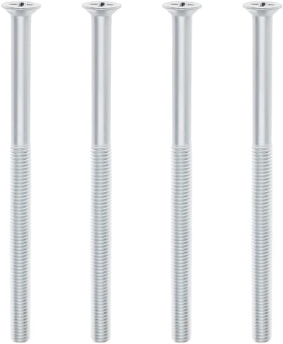 Dailygoods- Schroeven M5x80mm - Lange Schroeven - Gegalvaniseerd Ijzer - Geschikt voor uPVC Deuren - Kruisgleuf - Corrosiebestendig 4x - Bevestigingsschroeven