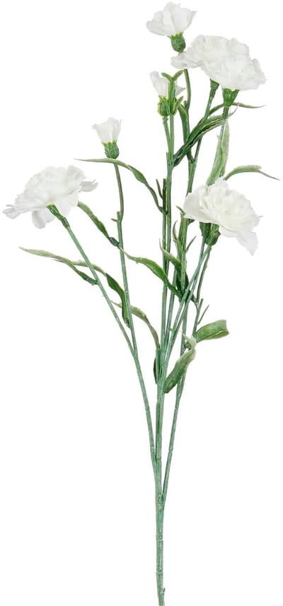 Mica Decorations Kunstbloem Anjer Floristic - H71 cm - wit - kunststof - stelen kunstbloemen - boeket - witn bloemetjes
