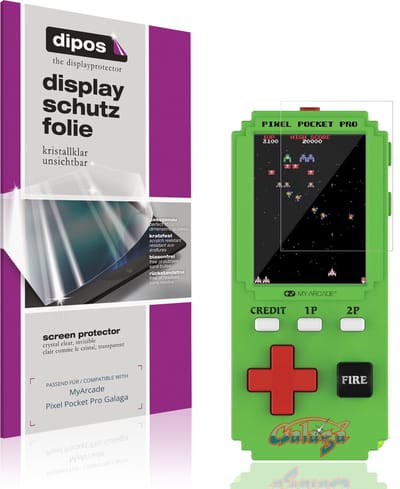 dipos – 2x Beschermfolie geschikt voor MyArcade Pixel Pocket Pro Galaga | Krasbestendige & heldere Screenprotector Ultra-Thin