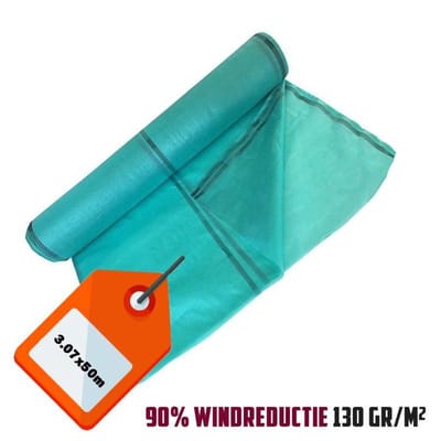 Topprotect Groen Steigernet - 130gr/m² - 90% Windreductie - 3.07x50m