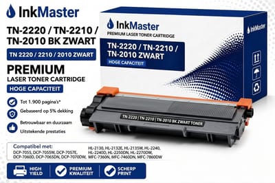 Inkmaster premium Huismerk XXL Toner cartridge   TN-2220/TN-2210/TN-2010 | Brother DCP-7055/ DCP-7055W/ DCP-7057E/ DCP-7060D