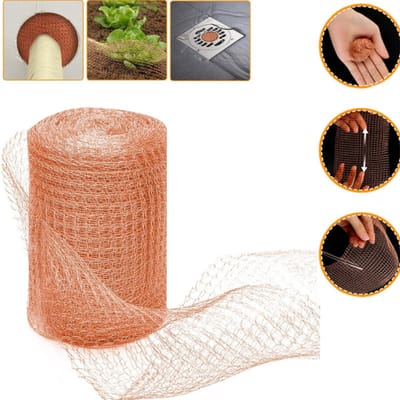 Rollen kopergaas (2-pack) – Slakkenbarrière – Koperen slakkentape – Dubbellaags koperdraad – Tuingaas – Koperen netwerk – Ongedierteblokker – Destillatiegaas – Slakkenhek – Kopergaas voor het weren van slakken en muizen – 12,7 cm x 100 cm