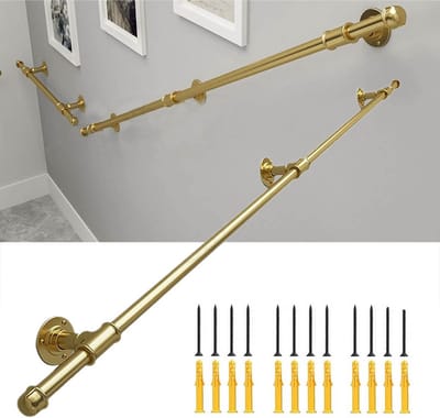 Complete Trapleuning Set - Stevige Metalen Wandleuning voor Binnen en Buiten (60cm)