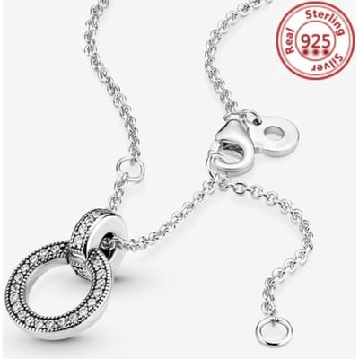 925 Sterling Zilveren Ketting voor Originele Glamour Mode Dames Feest DIY Sieraden Cadeau white