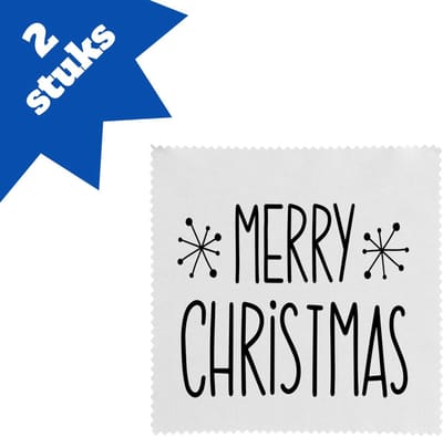 Akyol - kerst merry christmas brillendoekjes - Kerstmis - kerst beker - winter - kerst - christmas - kerst cadeau - 17,8 bij 17,8 cm - 2 stuks