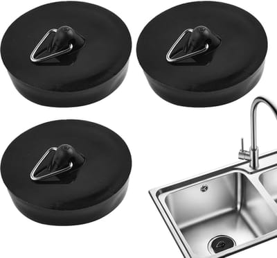 Douchegoot Stopper - Afvoer Plug - Water Dicht Houden - Duurzaam Rubber Materiaal - 19x9x2 cm - Zwart
