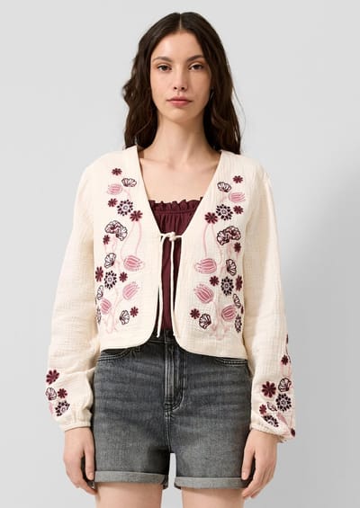 Geborduurde blouse dames QS Regular Fit