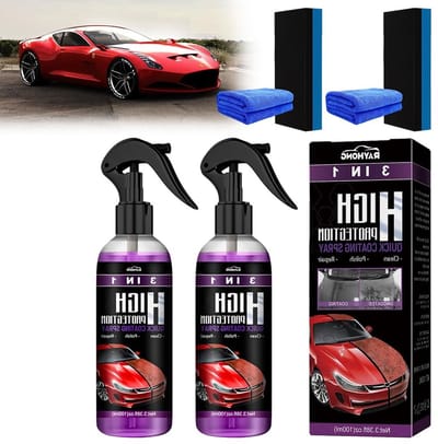 2 Stuks 100ml 3-in-1 Auto Coating Spray voor Hoogwaardige Bescherming, Krassen Verwijderaar en Lakhersteller voor Auto's met Nano Technologie