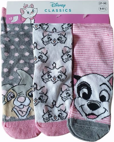 Disney -sokken Disney Classic- Bambi - Marie - 101 dalmatiers - 3 paar - meisjes- maat 23/26