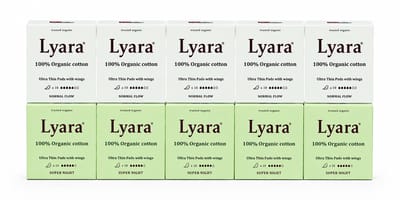 Lyara Biologisch Maandverband Multipack – 5x Normaal & 5x Super – 100% Katoen