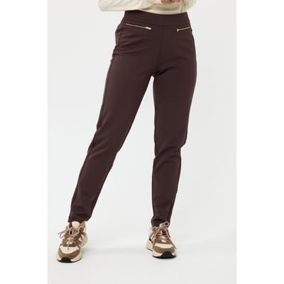 EsQualo Trouser Punto Zipper Pocket Chocolate Größe: S | Stoffhosen Outlet | Damen | Braun