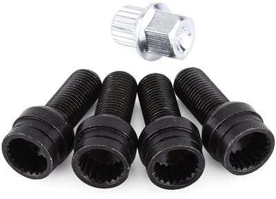 Dailygoods- Wielmoeren M14x1.5 mm Zwart Staal - Borgmoeren - Sleutel - Autovervangingsonderdeel - 4 Stuks - Gewicht 340g - Wielbouten