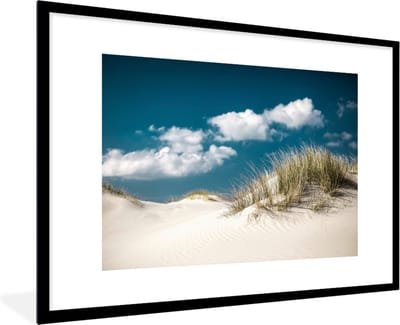 Fotolijst incl. Poster - Strand - Duinen - Gras - 120x80 cm - Posterlijst